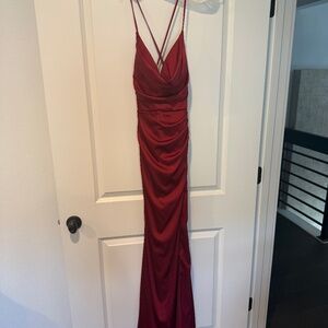 Burgundy bridesmaid dress